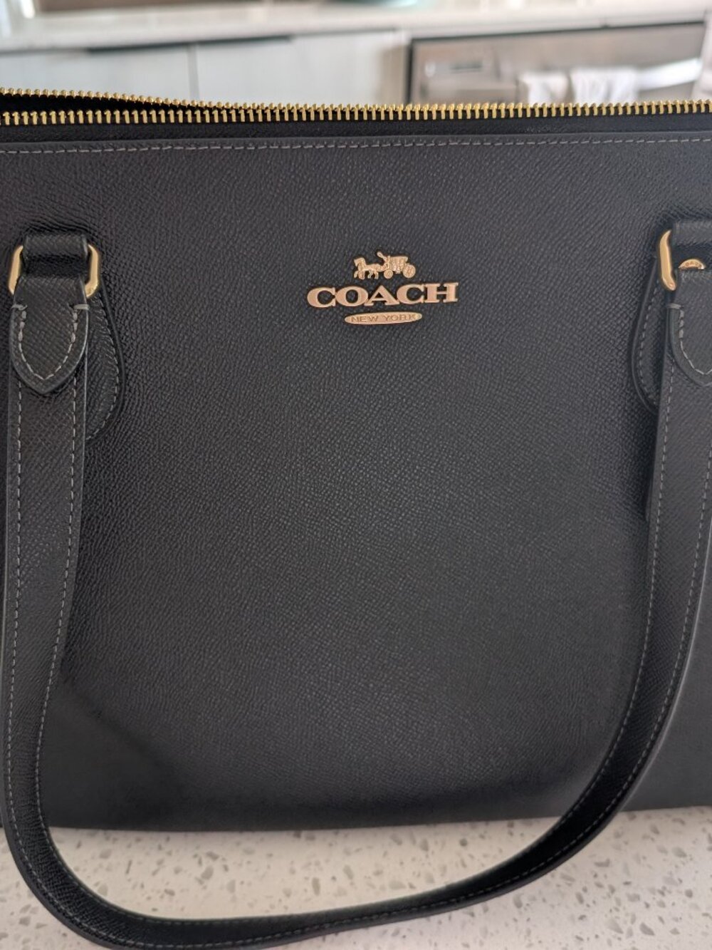 Coach Station Tote Bag - black and gold